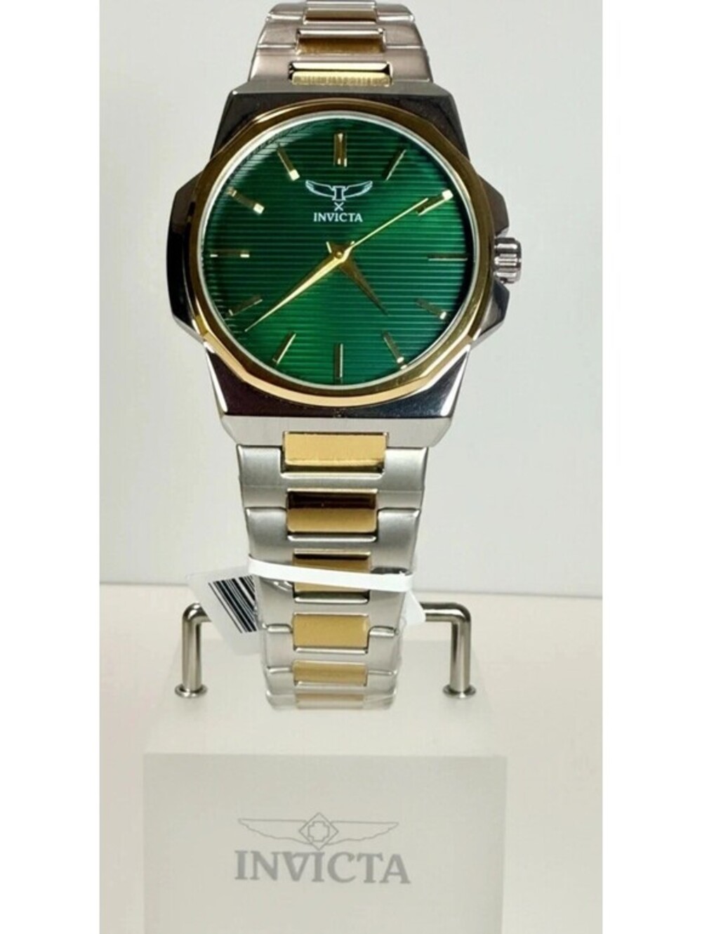 69972 Invicta Specialty I Mens 45mm Two Tone Gold Silver Green Dial Watch